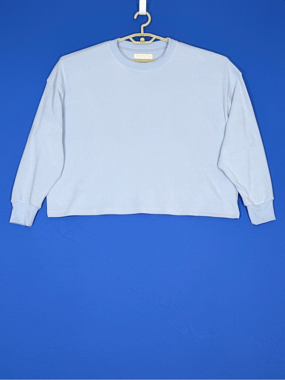 🩵 A&F Lounge Waffle Knit Cropped Pullover S/M